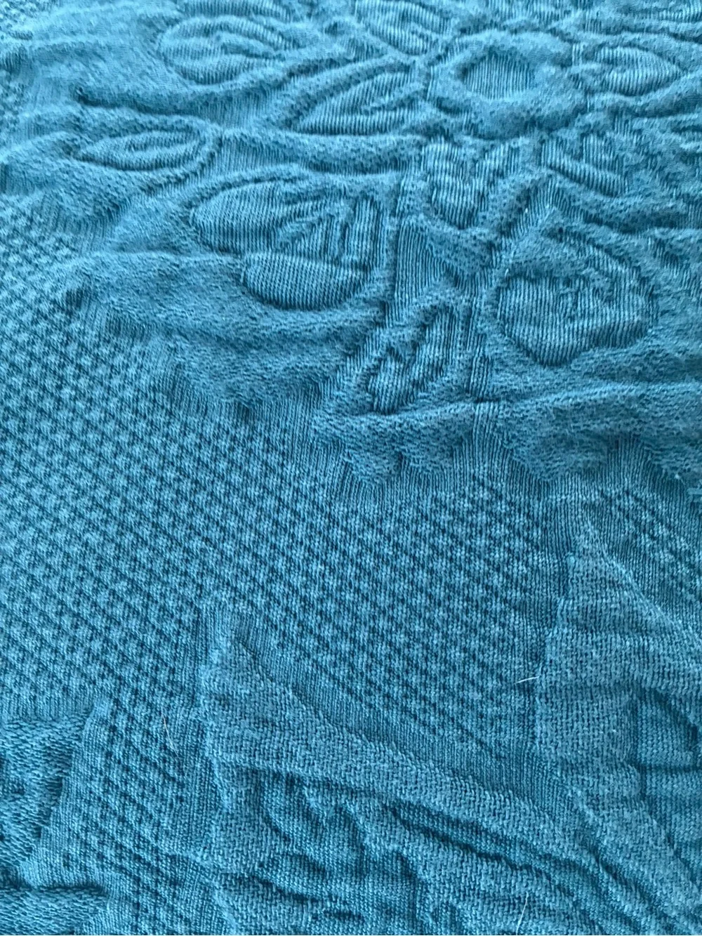 The Company Store Putnam Queen Matelasse Coverlet Blanket Teal Cotton